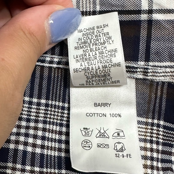 Frank & Eileen Navy and White Plaid Button Down Shirt - Picture 4 of 6